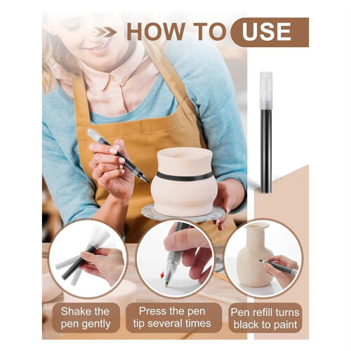 Πένα ζωγραφικής Ceramic Underglaze DIY Hand-painted Graffiti Tool Black 2