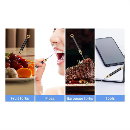 3 PCS Portable Titanium Toothpicks, Black 2