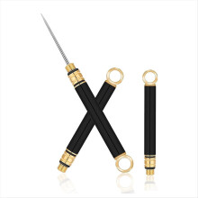 3 stuks draagbare titanium tandenstokers, zwart
