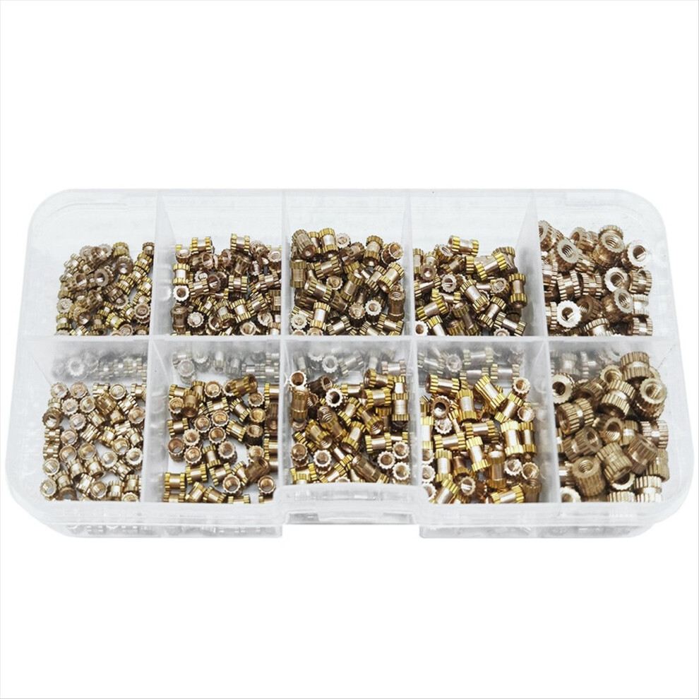 Metric Female Thread Knurled Brass Threaded Insert Embedded Nuts Kit 4852041490397