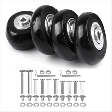 4 peças de rodas de reposição para mala de viagem 60 mm x 18 mm