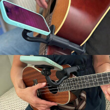 Supporto per chitarra regolabile con supporto per telefono per streaming live