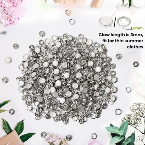 Pearl Snaps για υφασμάτινες πένσες, μεταλλικό κιτ με κουμπιά για ρούχα 2