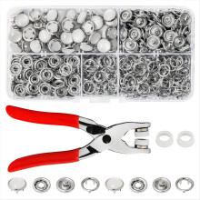 Alicates de pressão de pérola para tecido, kit de botões de pressão de metal para roupas
