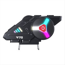 Fone de ouvido para capacete de motocicleta Y70 Bluetooth com luzes RGB coloridas