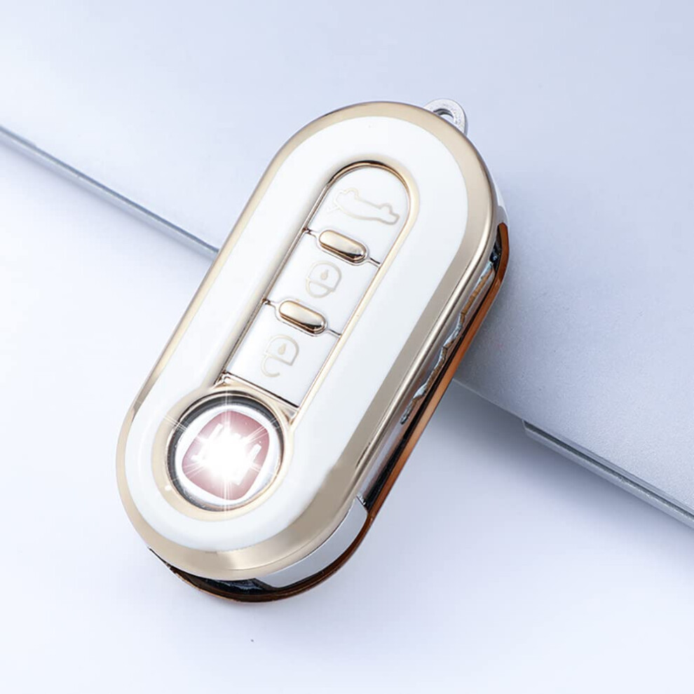 3 Buttons Car Key Cover For Fiat 500 500L Punto Palio Stilo Lounge Lancia Brava Bravo Fiorino Tpu Key Fob Case White 9084446155600