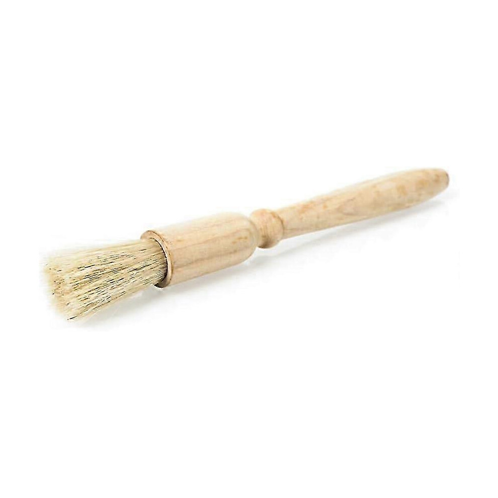 x Pastry Brush with Natural Bristles and Comfortable Wooden Handle, BBQ Basting Brush for Cooking and Grilling - 2cm x 2cm x 19cm