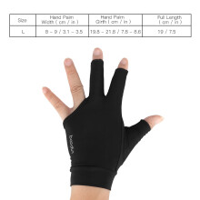 Unisex 3-Finger Billard-Handschuh Atmungsaktives Lycral L | Schwarz