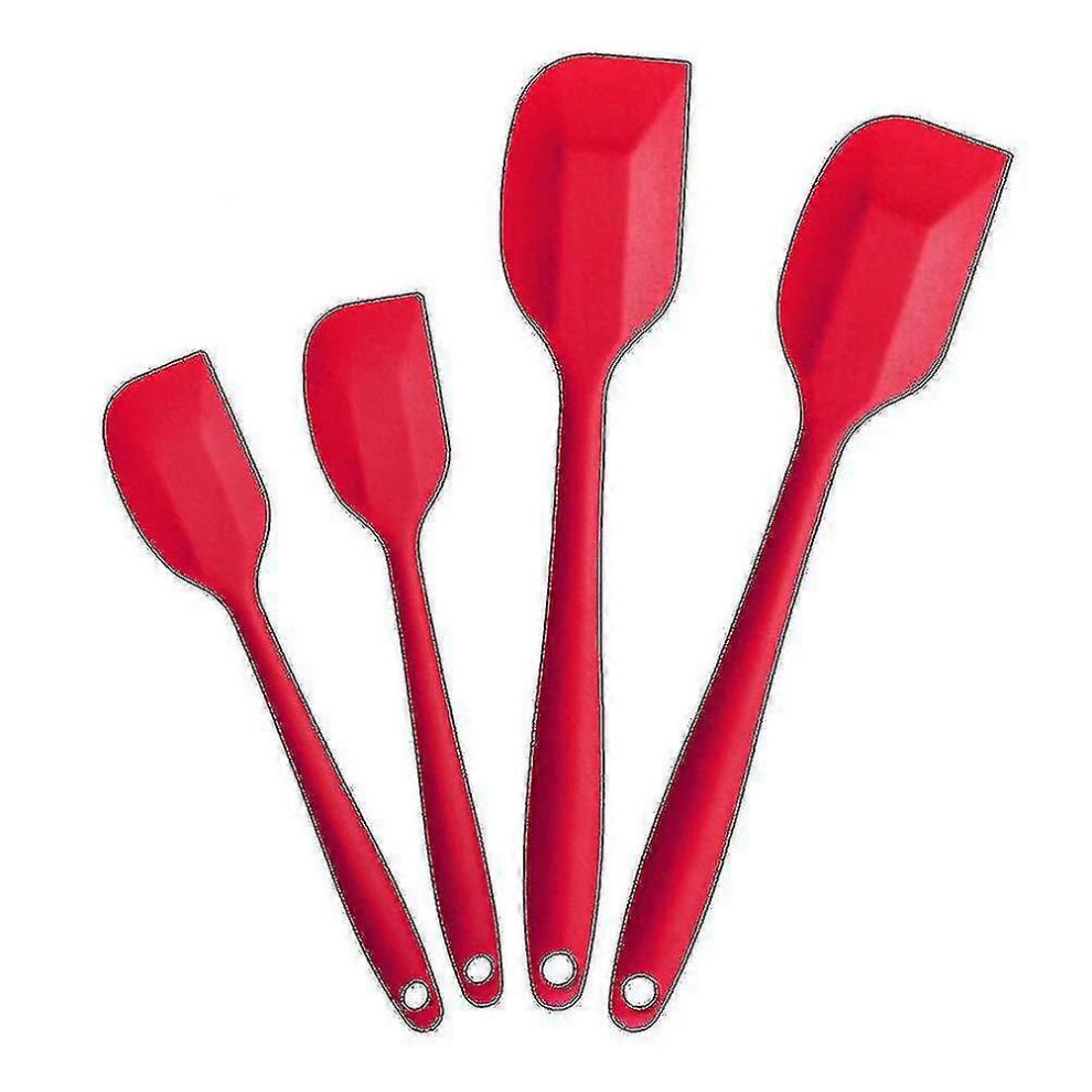 Pcs Silicone Spatula Set with Handle and Scraper, Kitchen Utensil