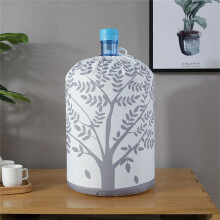 Water Dispenser Barrel Cover For 5 Gallon Water Bottle - Elastic Dust-Proof Protector, Reusable, Grey Tree