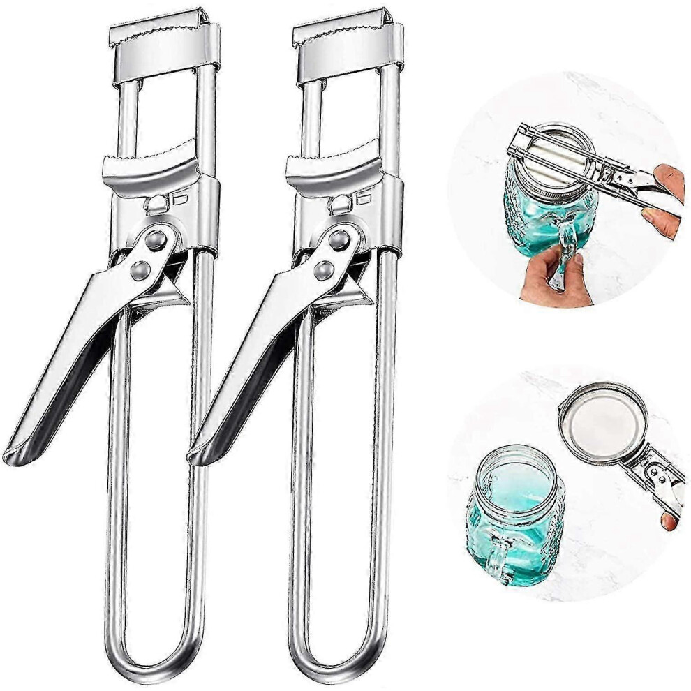 Pack Adjustable Stainless Steel Jar and Bottle Opener, Adjustable Multifunctional Can Opener, Jar Lid Gripper, Manual Jar Opener for Seniors