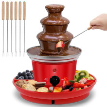 3 Tier Electric Chocolate Fountain Commercial Stainless Steel Small Fondue Machine Melts Chocolate Cheese Queso Candy