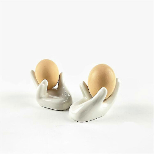 Pcs Creative Ceramic Hand Shape Egg Cups Easter Boiled Egg Holder Breakfast Table Kitchen Gift (White) 8 x 4.5cm 1