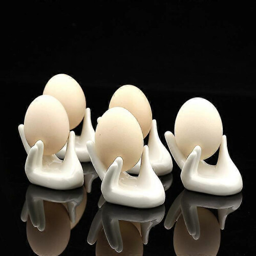 Pcs Creative Ceramic Hand Shape Egg Cups Easter Boiled Egg Holder Breakfast Table Kitchen Gift (White) 8 x 4.5cm 2