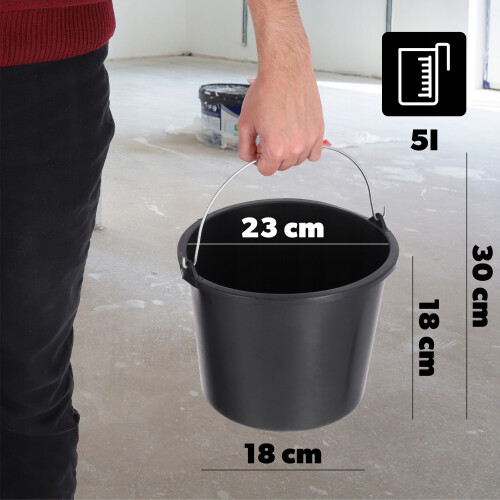 KADAX Baueimer mit Griff, Kunststoff, rund, 5L 1