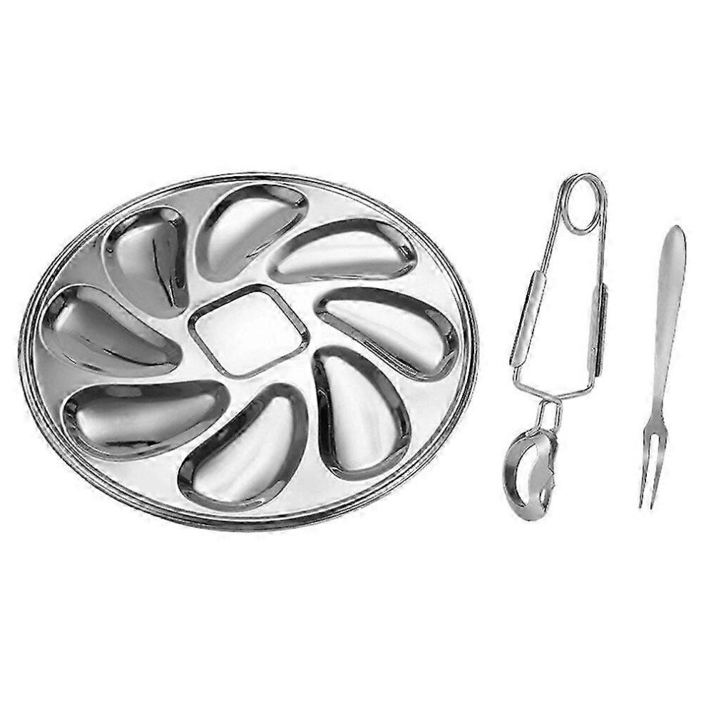 Set Stainless Steel Oyster Keeping Dishes, Oyster Serving Dishes