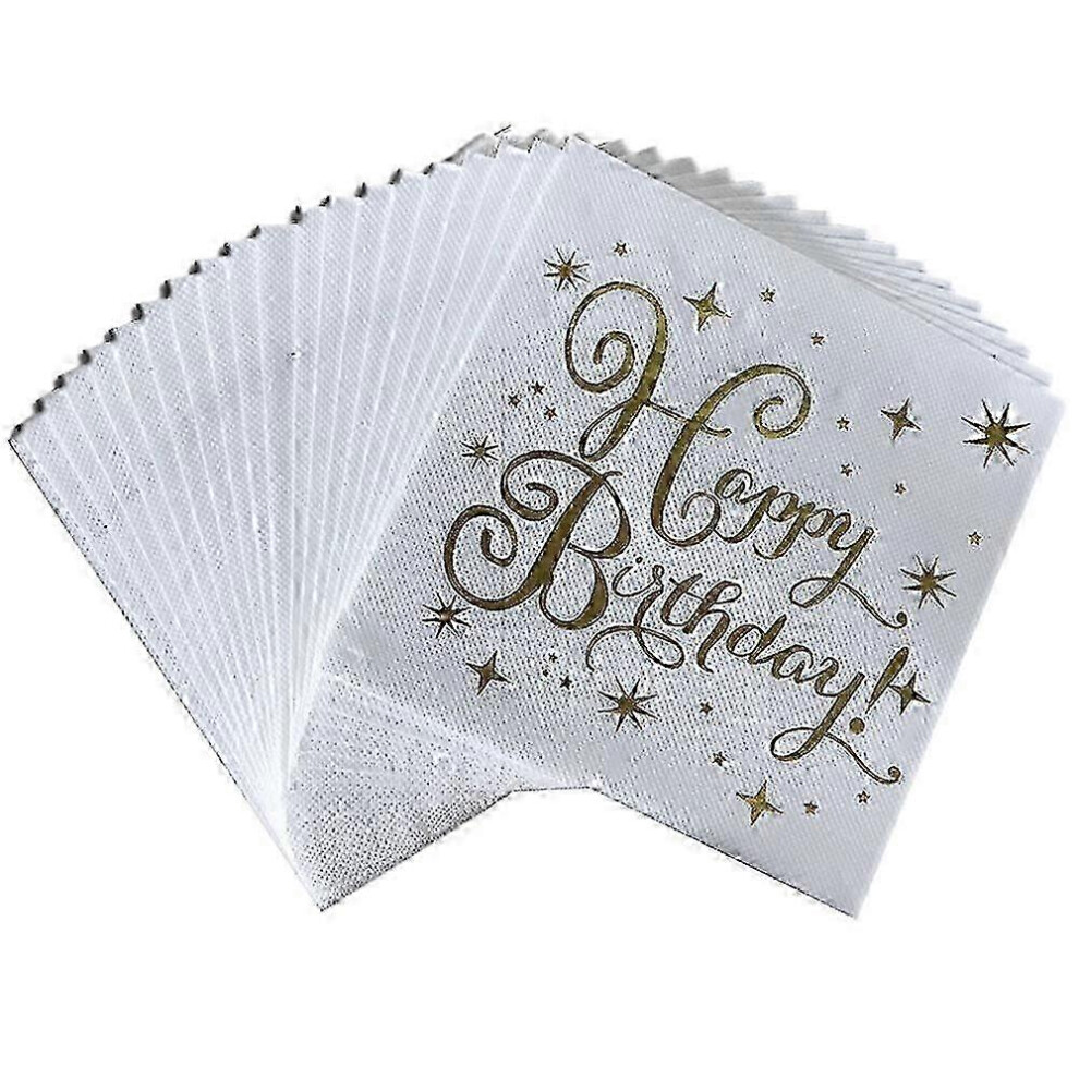 Disposable Paper Napkins For Wedding Cocktail (40 Pieces ) Gold