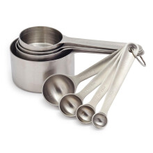 Sur La Table Stainless Steel Measuring Cups Spoons Set of 8 Silver