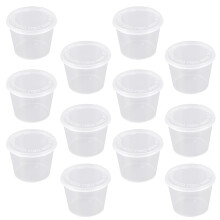 100 stk einweg-portionsschalen mit deckeln transparent