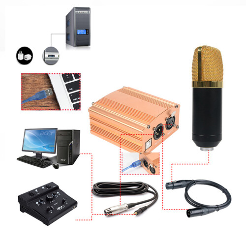 5v usb eingang 48v dc phantomspannung für kondensatormikrofon schwarz 1
