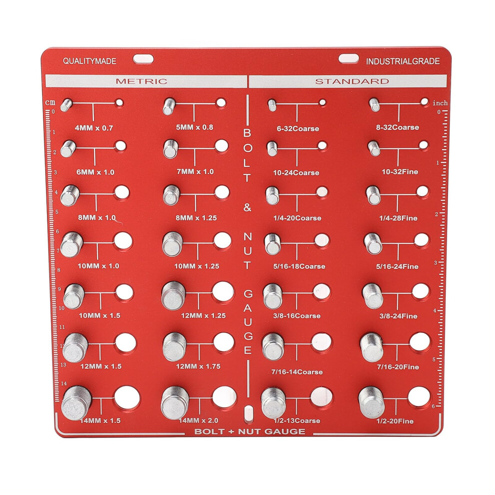 28 Thread Checker Inch Metric Nut Bolt Size Gauge Standard Ruler Hand Tool For Professionals Inch Metric Thread Gauge 9354506009113