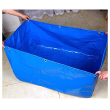 Canvas Agriculture Farmed Fish Pool Tank Liner 0.5mm 1x2.3x0.5m Blue Temporary Saltwater Holding Pond Above Ground Garden Patio