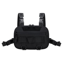 Hunting Chest Bag for Men - Multi-Compartment Chest Pack - Lightweight Black Chest Bag for Glasses, Keys, Cards