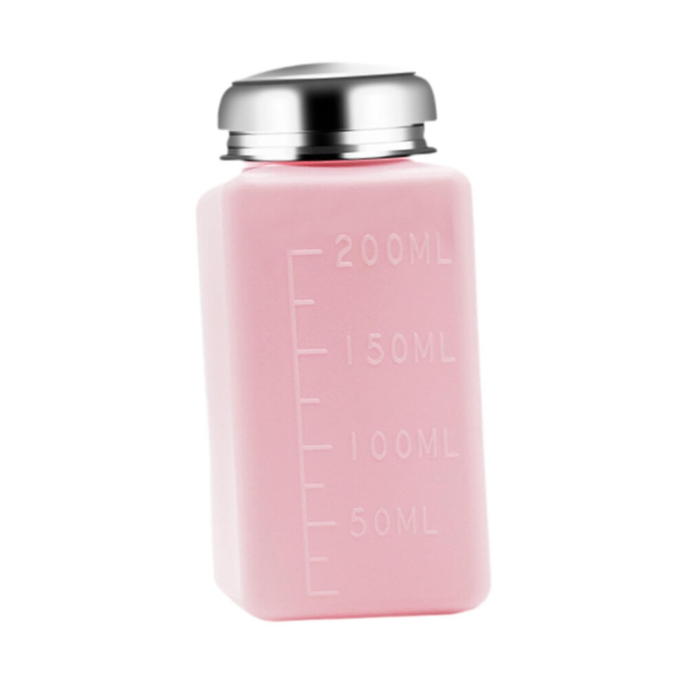 Pink Pump Dispenser Bottle With Flip Top Cap For Makeup Remover Push-Down Liquid Dispenser 200Ml Plastic