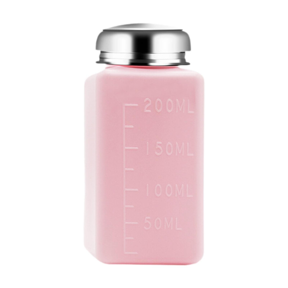 Pink Nail Polish Remover Pump Dispenser 200Ml Plastic Bottle Push Down Liquid Dispenser Multipurpose Storage