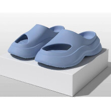 (36 37, blue) Thick-soled Dad Slippers Women's Summer Outdoor Sports Couple Hole Toe Sandals Men's Non-slip Soft-soled Slippers