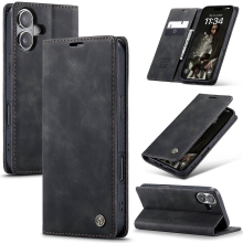 CASEME 013 Series For iPhone 16 Case Card Holder Stand Leather Phone CoverBlackBlack