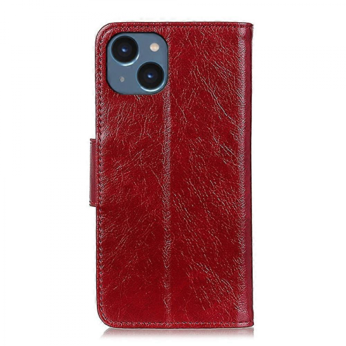 Nappa Texture Leather CaseRedFor iPhone 15 2