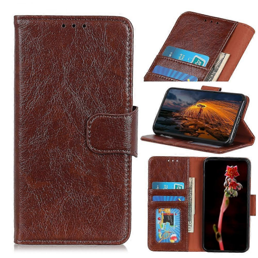 Nappa Texture Leather CaseBrownFor iPhone 15-image-OPC-PKSYR2B-NEW