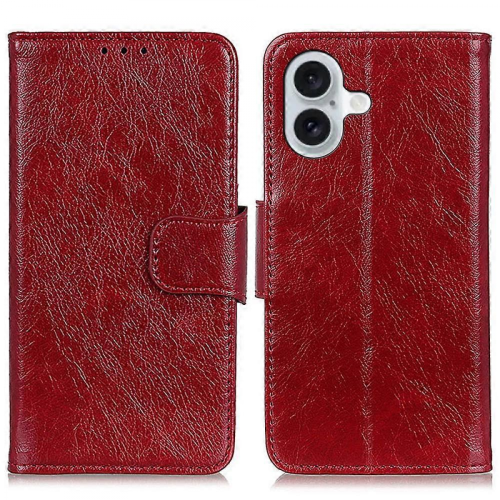 Nappa Texture Leather CaseRedFor iPhone 17