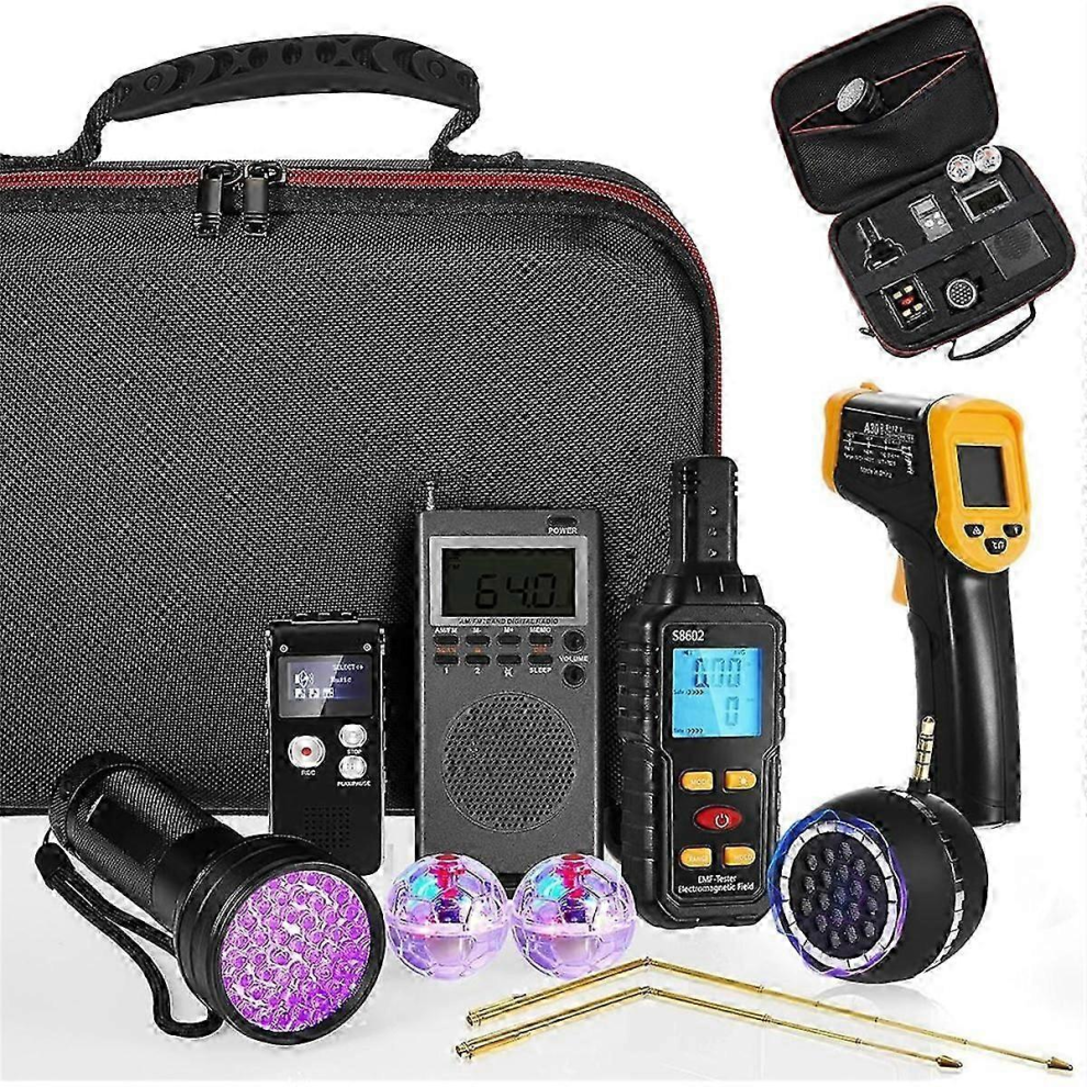 9 Pcs Equipment Kit With Emf Meter Voice Recorders Flashlight For Paranormal Investigations 7057162258537