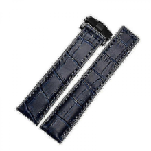Tag Heuer Watch Bands in Genuine Leather Available in 19mm 20mm and 22mm Sizes with Black and Red Color Choices - JXblue black buckle20mm