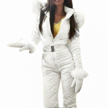 Women's Waterproof Winter Jumpsuit for Outdoor Sports and Skiing ActivitiesWhite3Xl