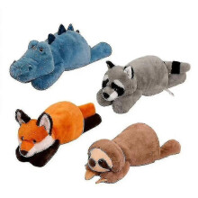 (45cm, Fox) Lazy Fox Alligator Raccoon Sloth Plush Toy Cute Stuffed Animal Pillow Doll I