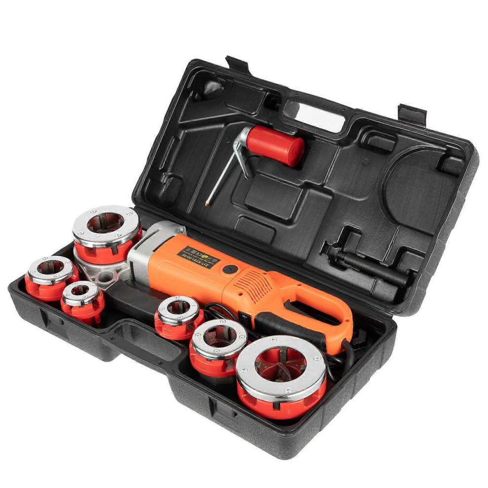 2300W Portable Handheld Electric Threading Machine W/6 Dies Electric Pipe Threader 26R/Min 7057162259602