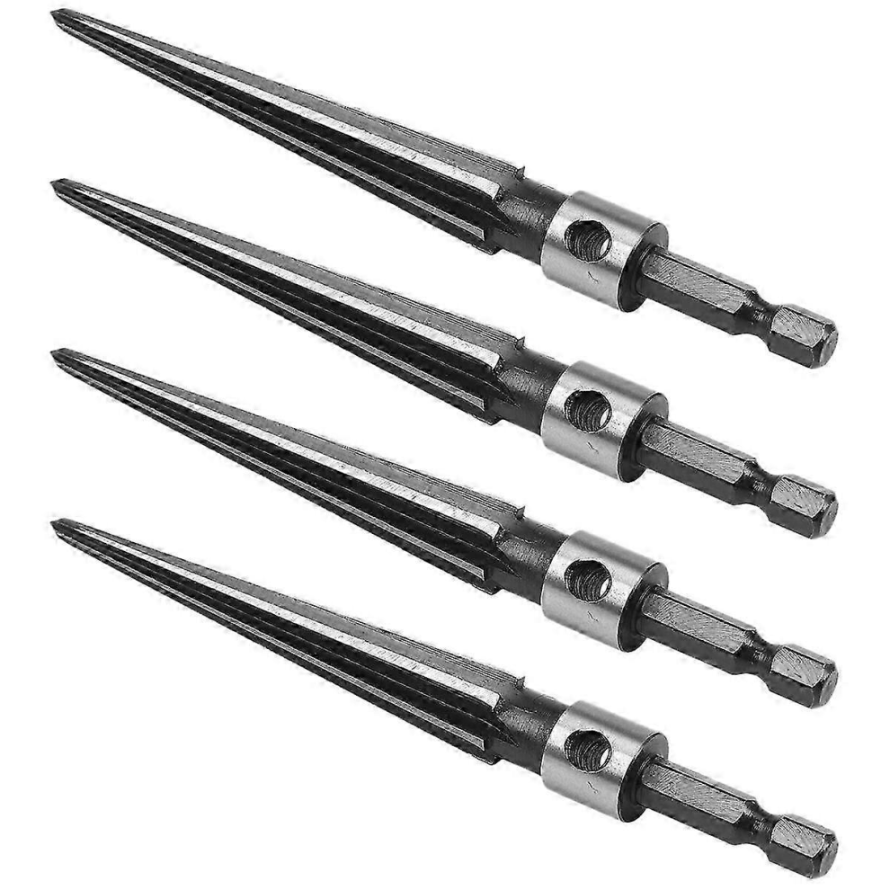4X Taper Reamer 3-13Mm Hex Shank Reamer Fluted Hand Held Steel Bridge Pin Hole Chamfer Woodworkingblack Silver 7057162259688