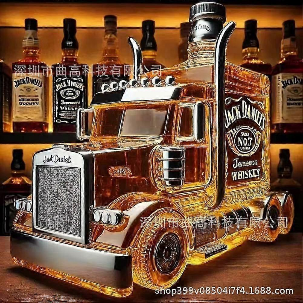 New Whiskey Glass Decanter, Halloween Fun Whiskey Bottle, Home Bar Decoration A65Truck C