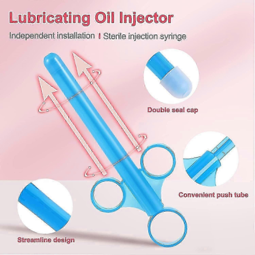 Lubricant Launcher, Lubricant Applicator with Smooth Round Tip, Reusable (2-Pack, Blue) 2