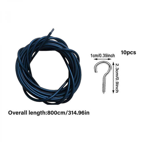 Curtain wire 8m black for hanging curtains with hooks includedMulticolor 2