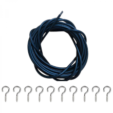 Curtain wire 8m black for hanging curtains with hooks includedMulticolor