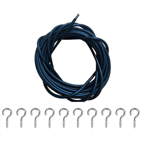 Curtain wire 8m black for hanging curtains with hooks includedMulticolor