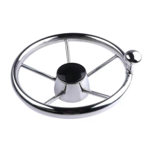 Boat Accessories Steering Wheel with Knob Stainless Steel 5 Spoke 25 Degree 11Inch for Marine Yacht