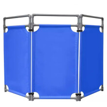 Flexible Traffic Barrier, Outdoor Driveway Barricade, 3-Panel Expandable Safety Fence, Easily Assembled, Blue