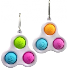 Simple Dimple Fidget Popper Mini Fidget Toys with Keychain Pop Fidgets Toy for Adults Kids Stress Relief Decompression Silicone Sensory Toy (Green Ora
