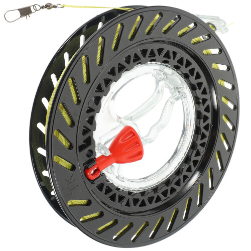 kite spoel opwindhaspel met grip zwart