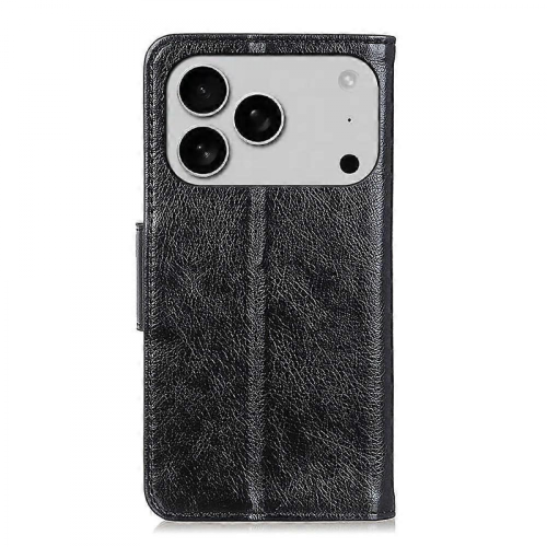 Nappa Texture Leather CaseBlackFor iPhone 17 Pro Max 2